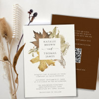 Rustique Automne Mariage de automne Tout en un QR