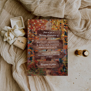 Invitation Rustique Automne Mariage Woodland
