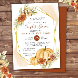 Invitation Rustique Automne Petit Citrouille Couples Baby sho