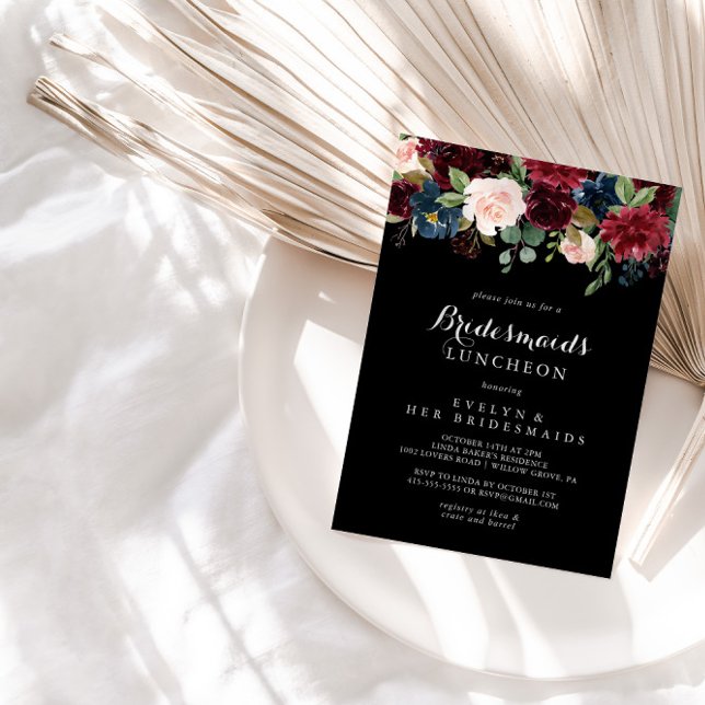 Invitation Rustique Black Bridesmaids Luncheon Douche (Créateur téléchargé)