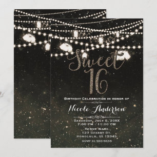 Invitation Rustique Black Night Sky Mason Lumières Jar SWEET 