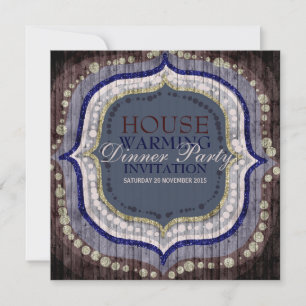 Invitation Rustique Bohème Nouveau Accueil Dîner Fête Invitat
