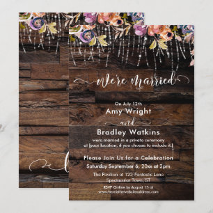 Invitation Rustique Bohème Réception de mariage uniquement