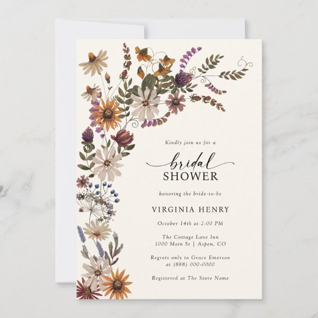 Invitation Rustique Boho Bridal (Devant)