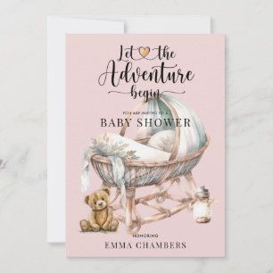 Invitation Rustique Boho fille Baby shower crèche bébé