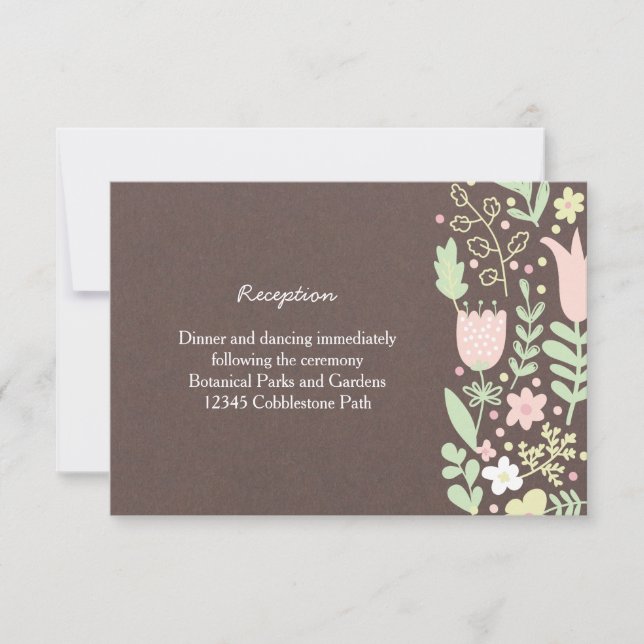 Invitation Rustique Boho Pastel Mariage à fleurs (Devant)