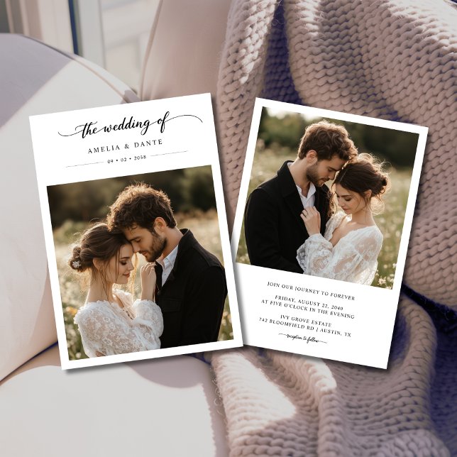 Invitation Rustique Boho Photo Black Whimsy Mariage de callig (Créateur téléchargé)