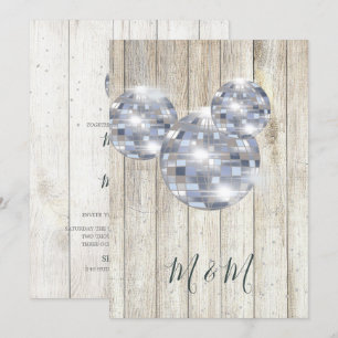 Invitation Rustique Bois Disco Mariage Silver Chic