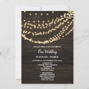 INVITATION RUSTIQUE - BOIS & OR