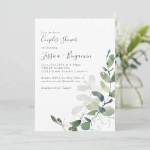 Invitation Rustique Botanique Eucalyptus Couples Douche