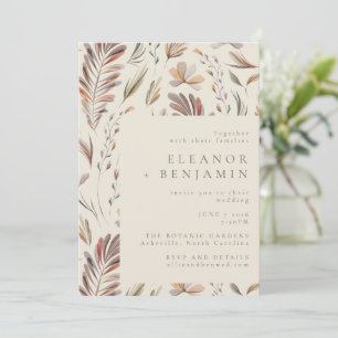 Invitation Rustique Botanique Verdure Terre Boho Mariage de a