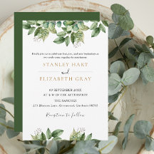 Rustique Botanique Vert & Or Mariage Foliage