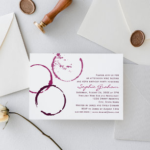 Invitation Rustique Bourgogne Vin Tige 40e Anniversaire