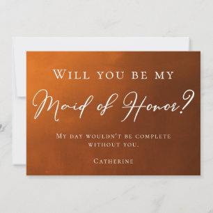 Invitation Rustique Burnt Orange Serez-vous ma femme d'honneu