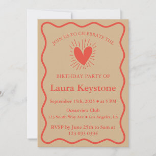 Invitation Rustique Burnt Terracotta & Tan Anniversaire