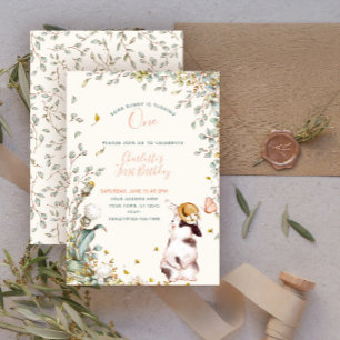 Invitation Rustique Certains Lapin est Une Fille Florale Cott