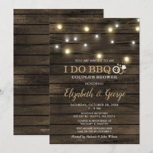 Invitation Rustique Chic Grange Bois Je fais BBQ Couples Douc