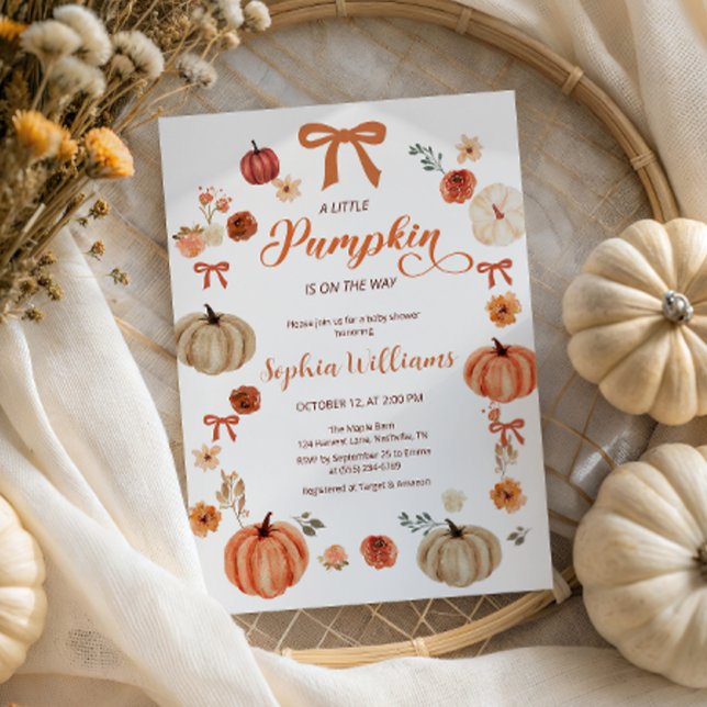 Invitation Rustique Citrouilles d'automne et Baby shower de v (Créateur téléchargé)