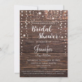 Invitation Rustique classique à la douche nuptiale
