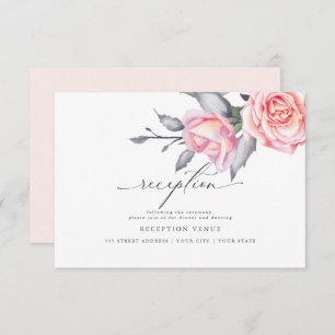 Invitation Rustique Cottage Rose rose pâle Réception
