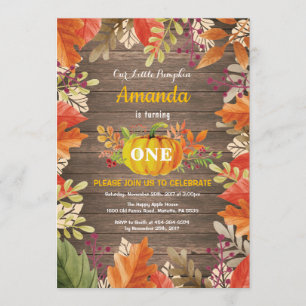 Invitation rustique d'anniversaire d'automne de