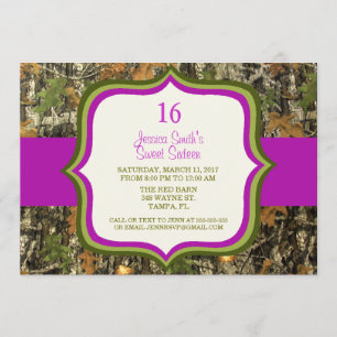 Invitation rustique d'anniversaire de Camo de