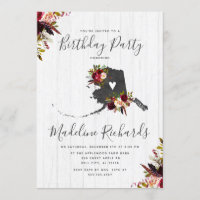 Invitation rustique d'anniversaire de l'État d'Ala