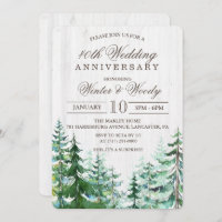 Invitation Rustique d'Anniversaire de Mariage - TO