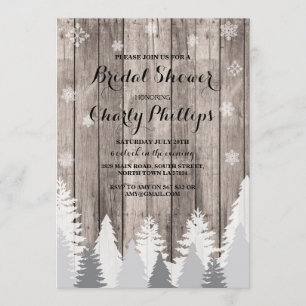 Invitation rustique d'arbres forestiers d'hiver de