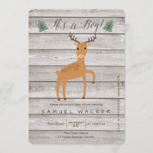 Invitation rustique de baby shower de garçon de