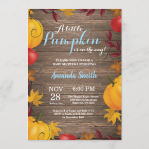 Invitation rustique de baby shower de garçon de