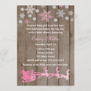 Invitation rustique de baby shower de Noël