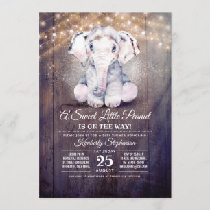 Invitation rustique de baby shower d'éléphant de