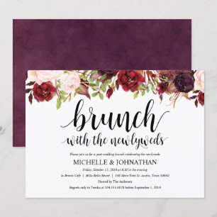 Invitation rustique de brunch de mariage de