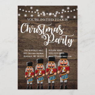 Invitation rustique de casse-noix de Noël de pays