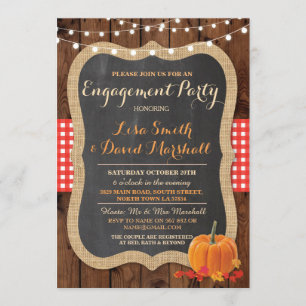 Invitation rustique de citrouille d'automne de