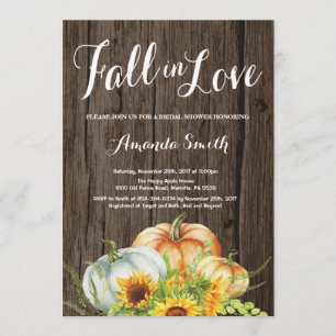 Invitation rustique de Fête de la mariée d'automne