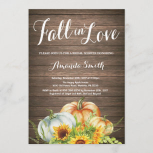 Invitation rustique de Fête de la mariée d'automne