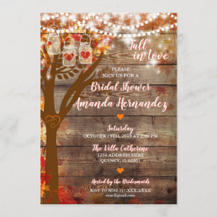 Invitation rustique de Fête de la mariée d'automne