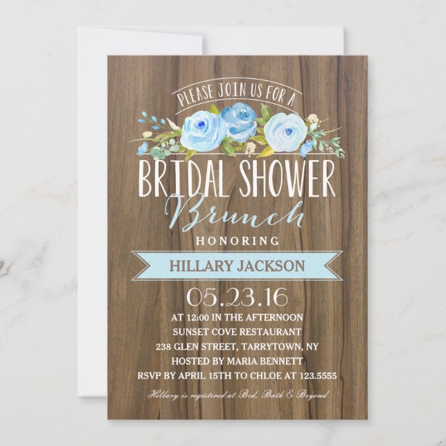 Invitation rustique de Fête de la mariée de la (Devant)