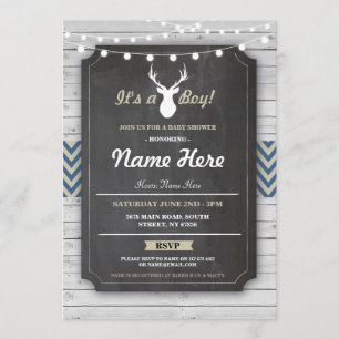 Invitation rustique de mâle de craie d'Antler de