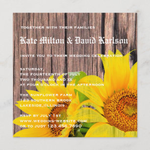 Invitation rustique de mariage campagnard d'amour