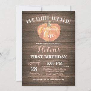 Invitation Rustique de Premier Anniversaire de Cit