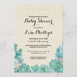 Invitation rustique de Succulents de menthe de