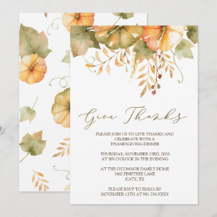Invitation rustique de thanksgiving d'invitation