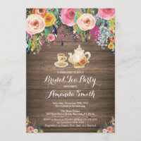 Invitation rustique de thé de Fête de la mariée