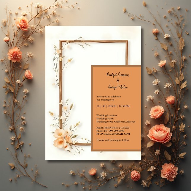Invitation Rustique Earthy Floral Harmony Mariage (Créateur téléchargé)
