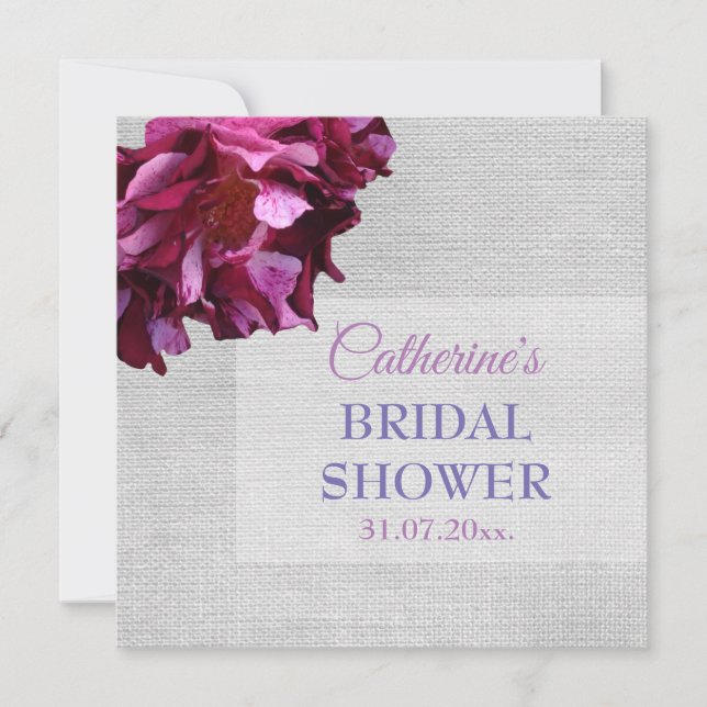 Invitation Rustique Elégant, Rose Bridesmaid Mariage Card (Devant)