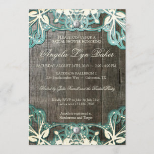 Invitation rustique en bois de Fête de la mariée