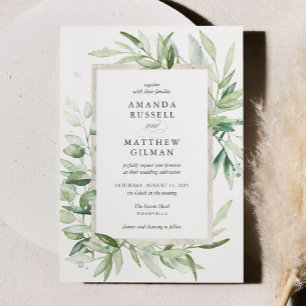 Invitation Rustique Eucalyptus Botanique Mariage de verdure